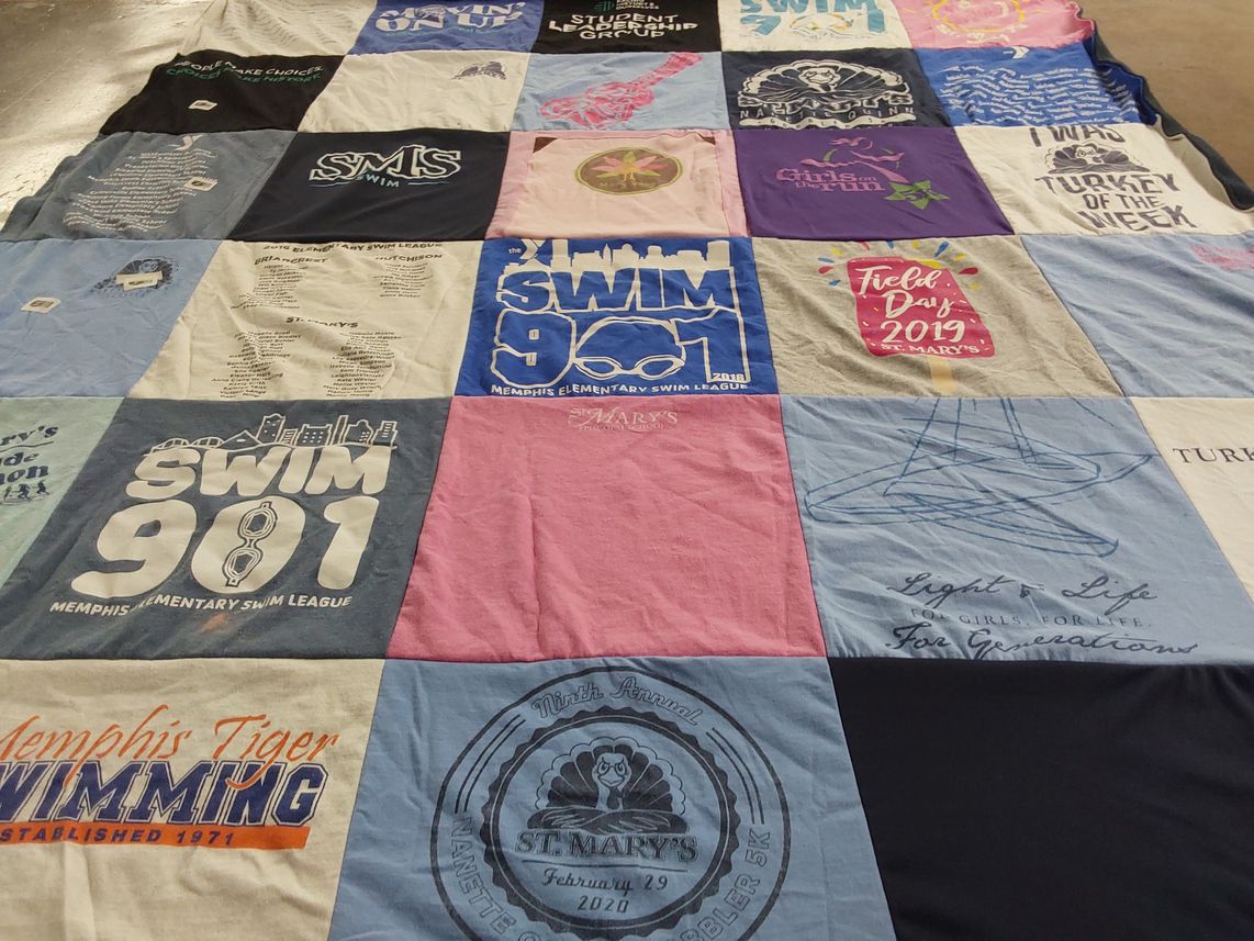 T-shirt quilt featuring memphis tiger swimming by Donna from TN