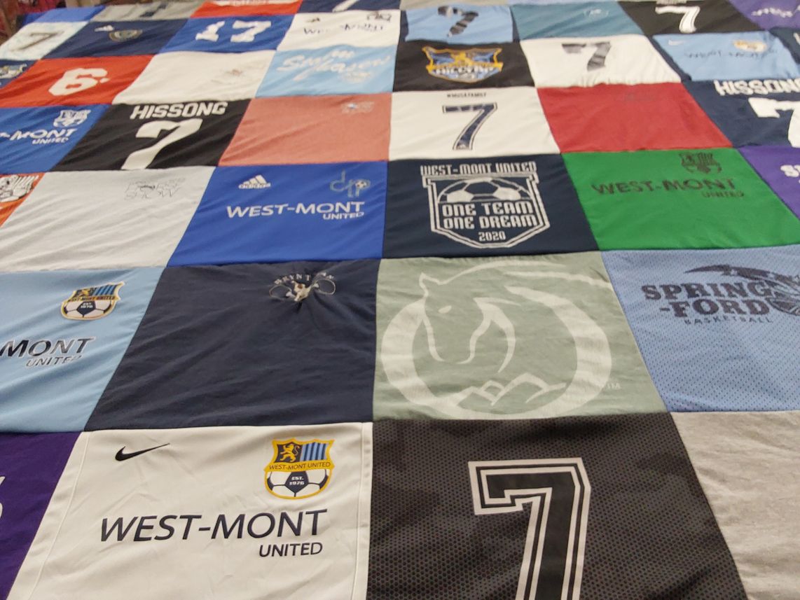 T-shirt quilt featuring west-mont united by Janelle from PA