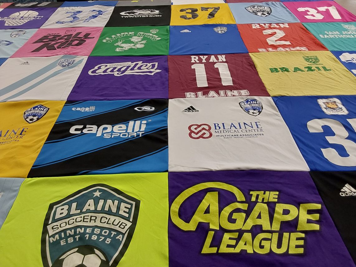 T-shirt quilt featuring blaine high school by Kristi from MN