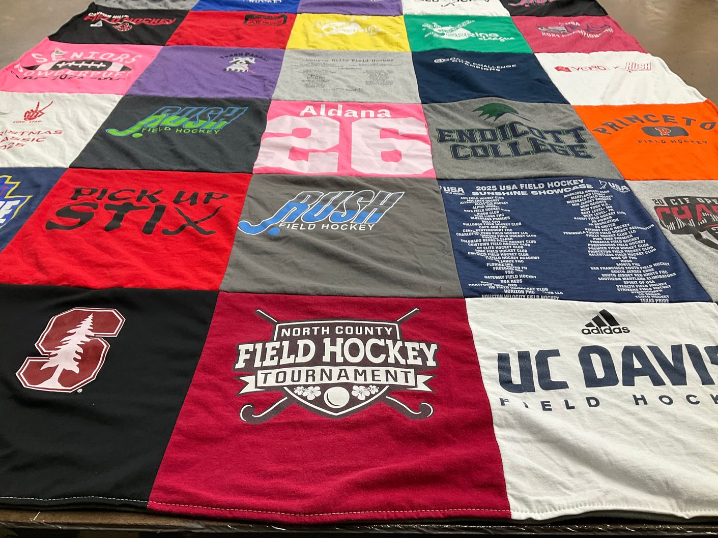 T-shirt quilt from uc davis, princeton university by Rosa from CA