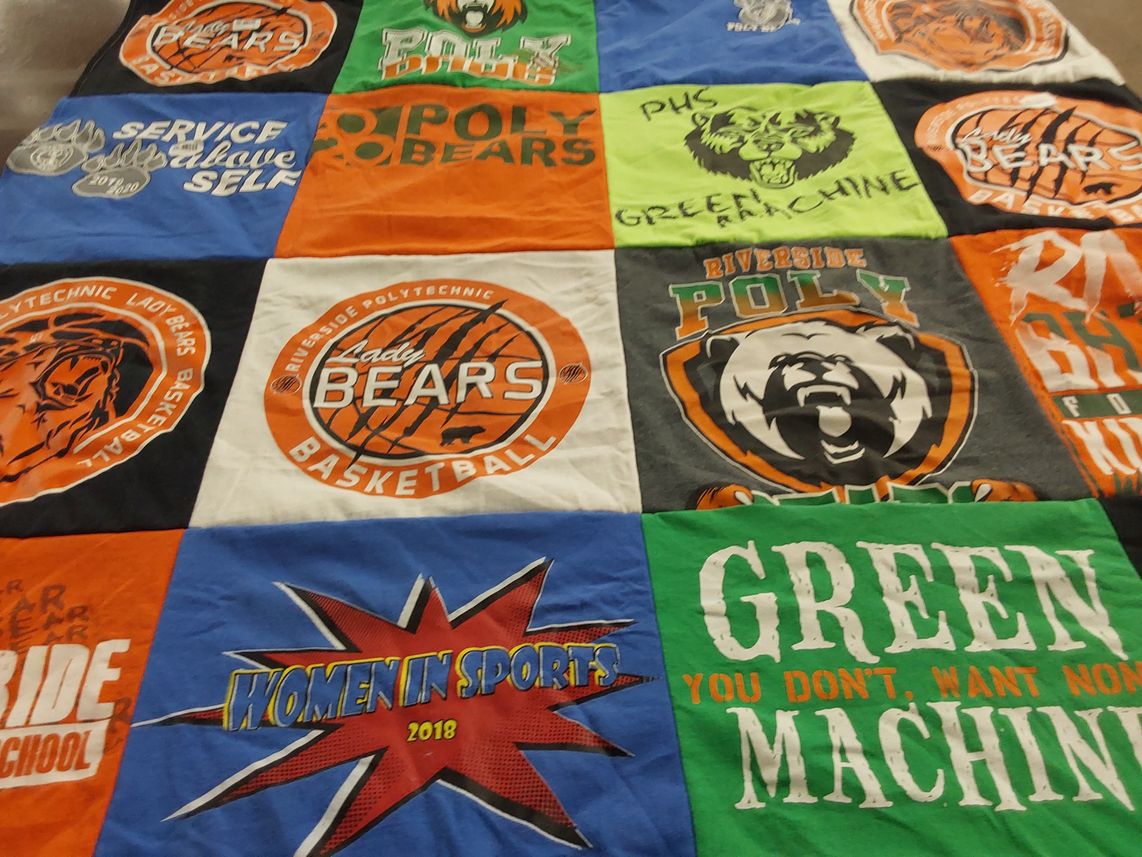 T-shirt quilt featuring lady bears basketball, poly bears by Yolanda from CA