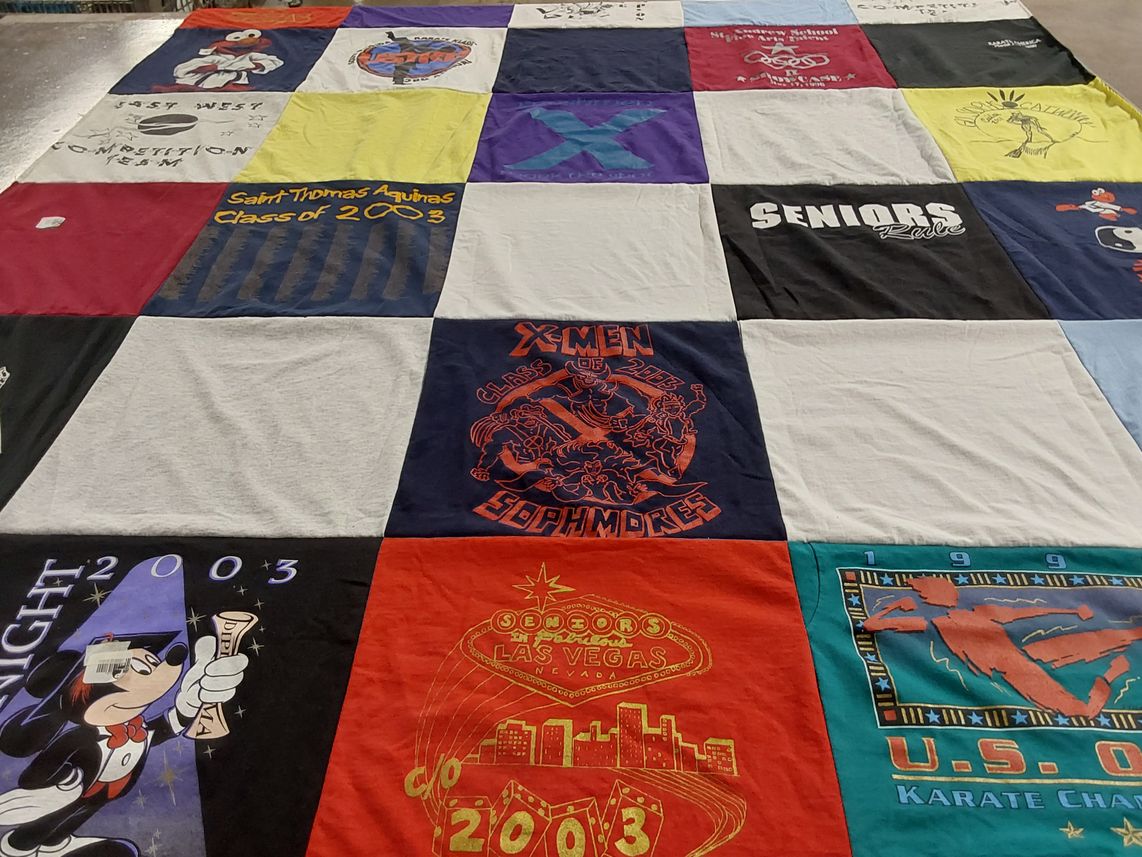 T-shirt quilt from saint thomas aquinas high school by Kimberly from FL