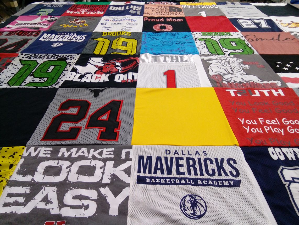 T-shirt quilt featuring dallas cowboys, dallas mavericks by Rasheeda from TX