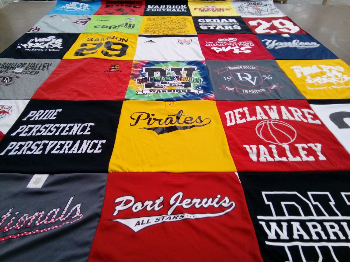 T-shirt quilt featuring delaware valley university basketball, port jervis all stars by Lisa from PA