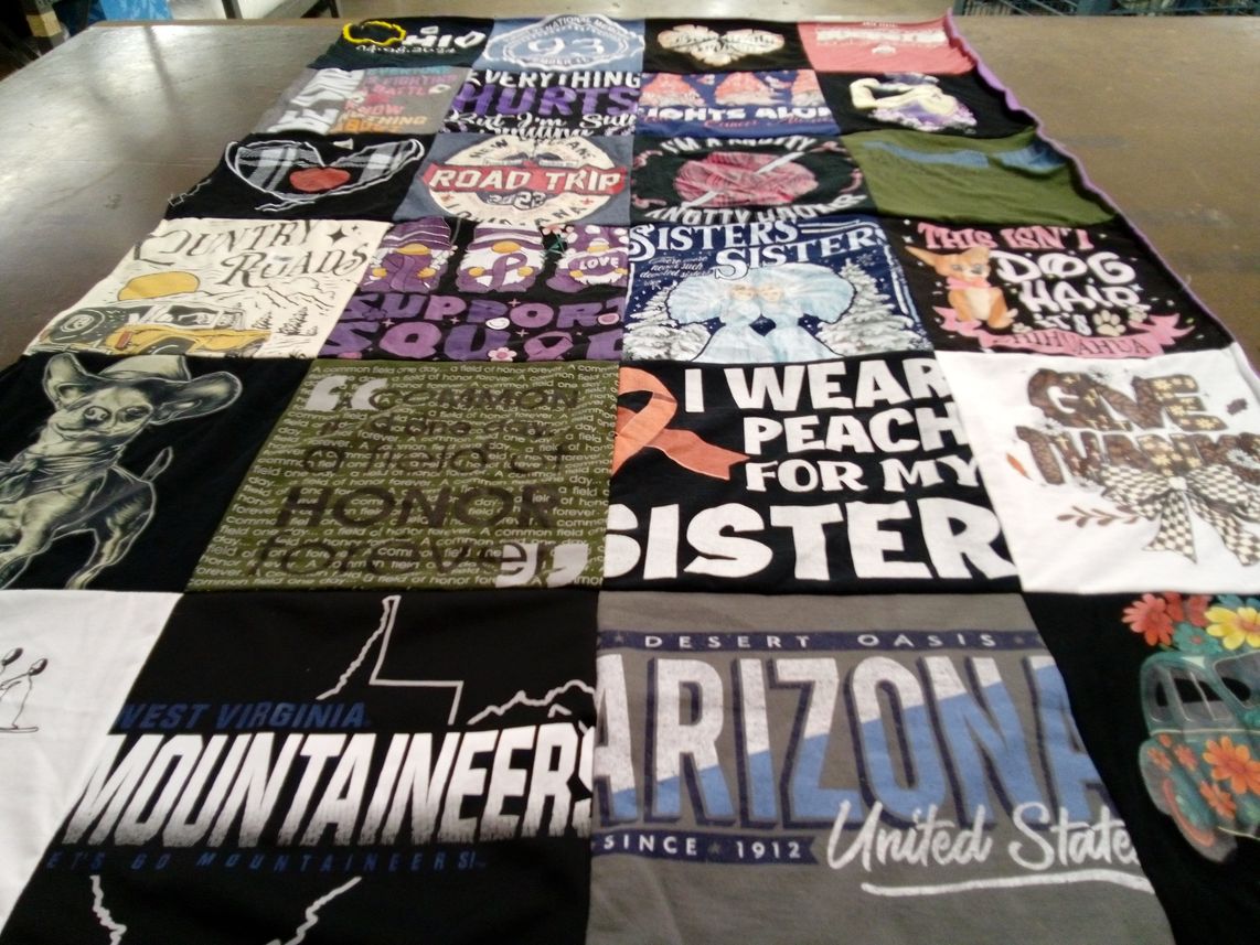 T-shirt quilt featuring west virginia mountaineers by Cameron from AZ