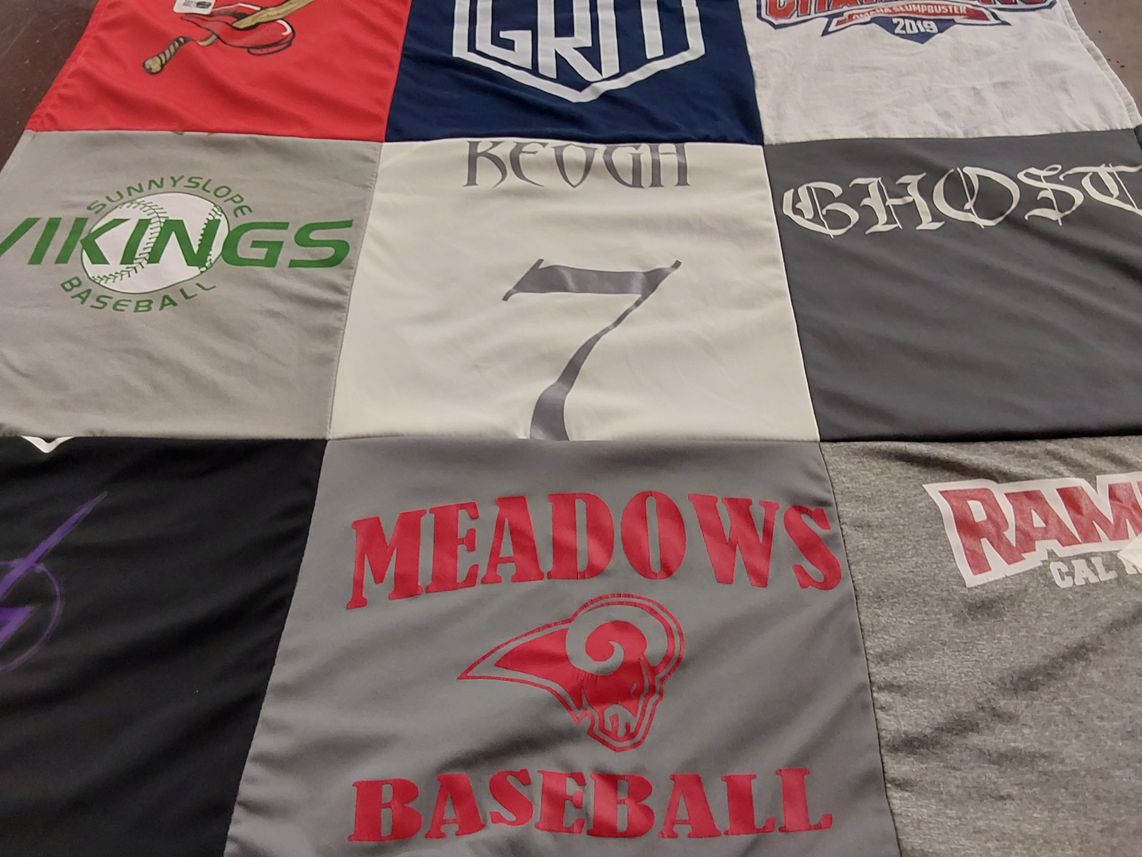 T-shirt quilt featuring sunny slope high school baseball, meadows baseball by Jenny from AZ