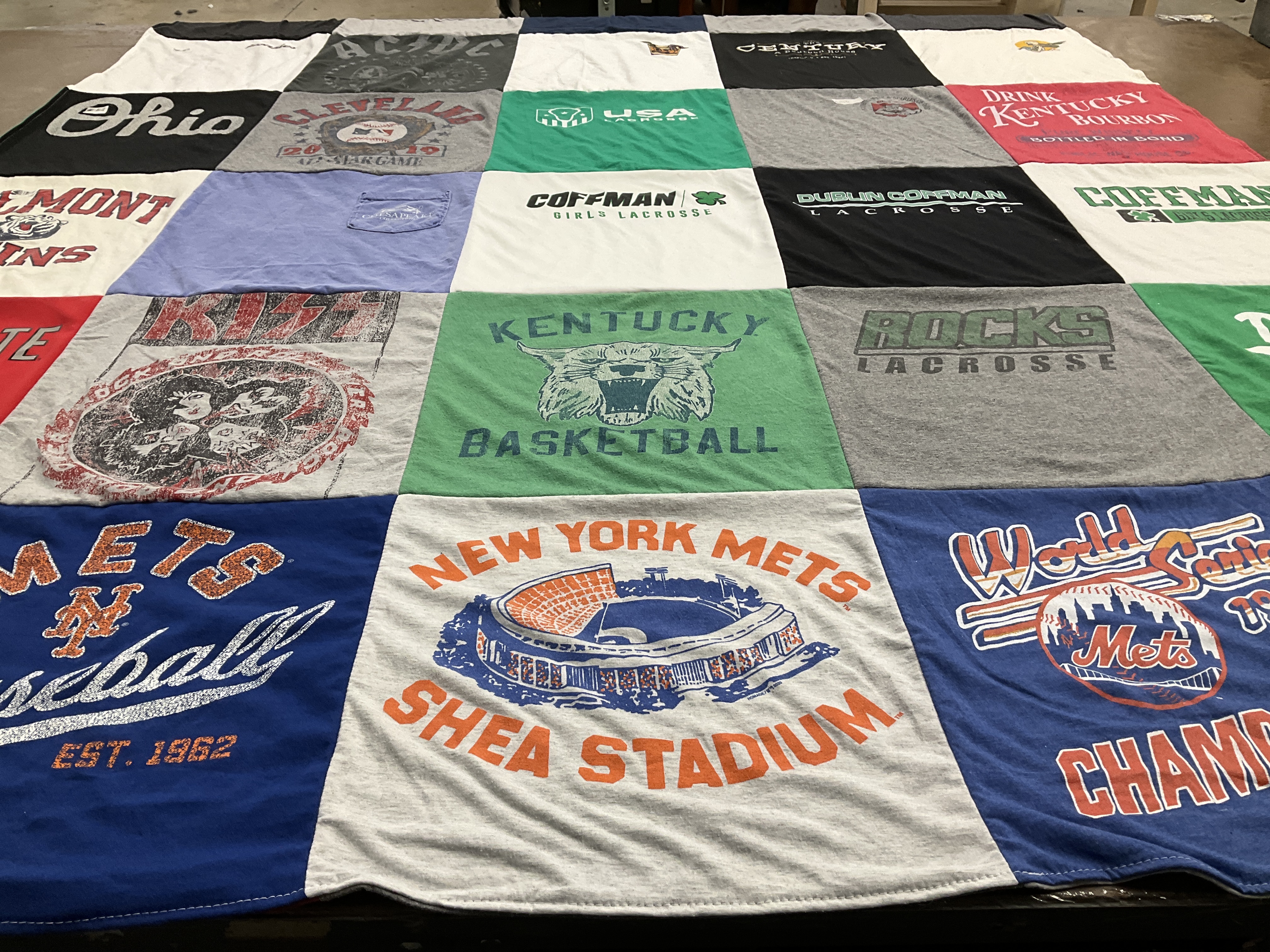 T-shirt quilt from dublin coffman high school, ohio state university by Barbara from OH