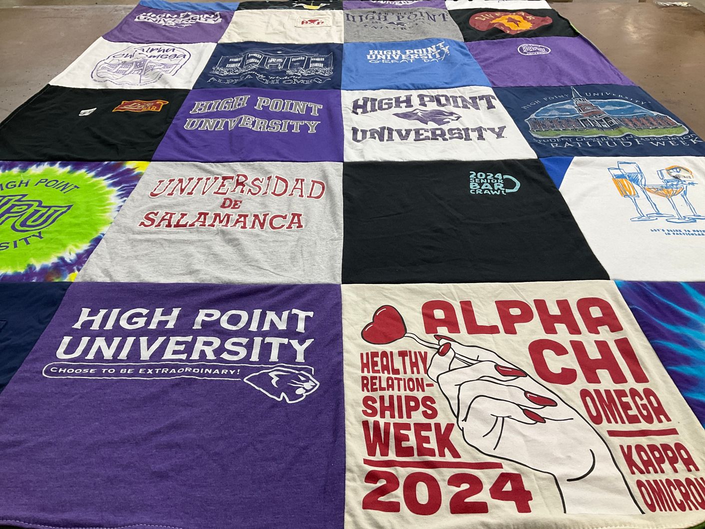 T-shirt quilt from high point university by Barbara from OH