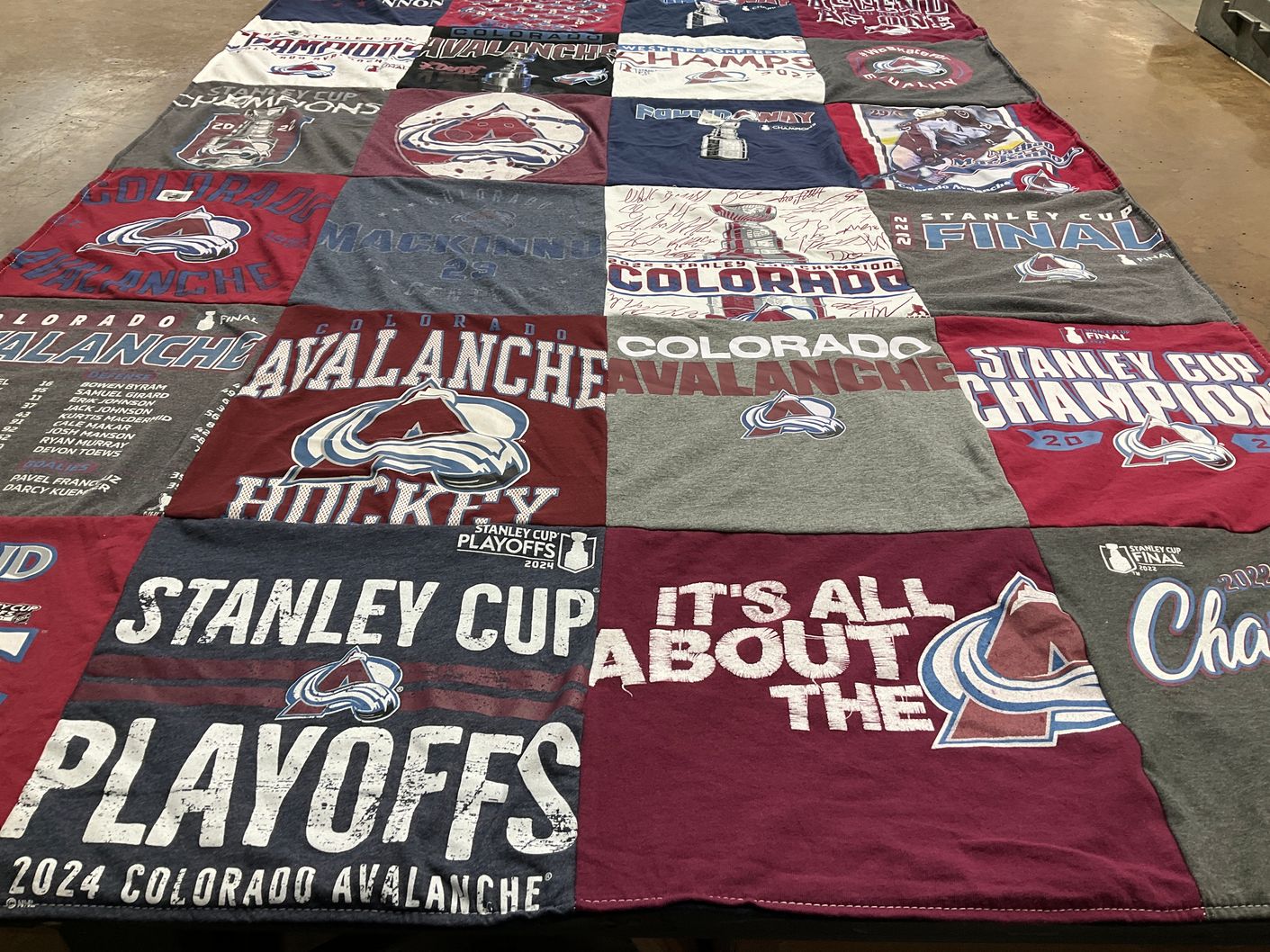 T-shirt quilt featuring colorado avalanche by Jennifer from AP