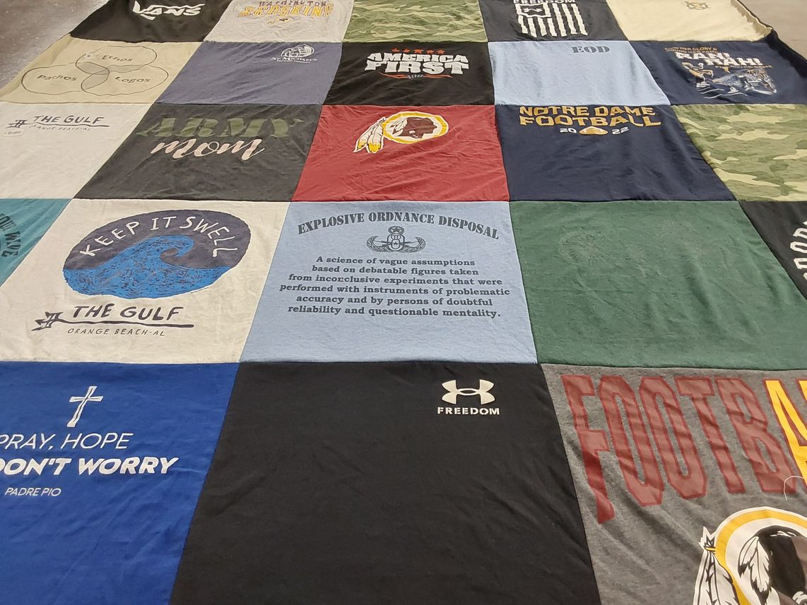 T-shirt quilt from notre dame university by Tamela from AL