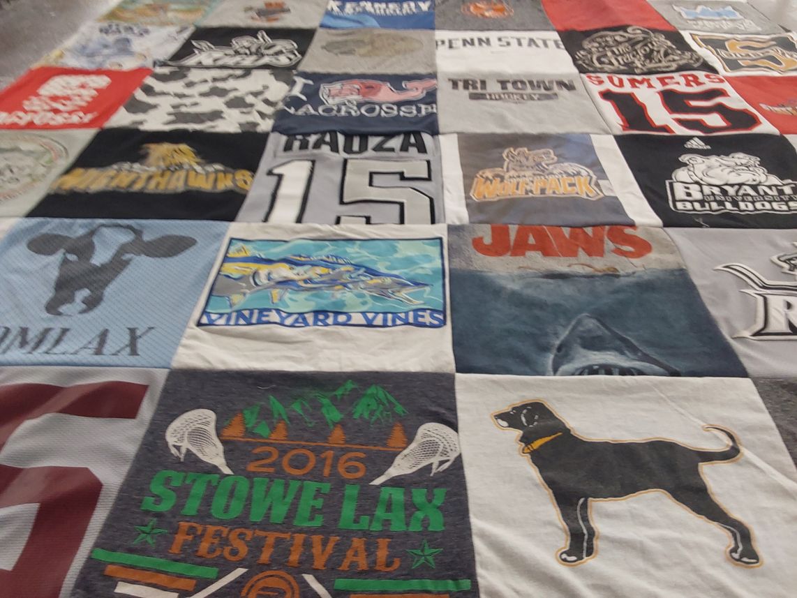 T-shirt quilt featuring bryant bulldogs, wolfpack by Arlene from CT