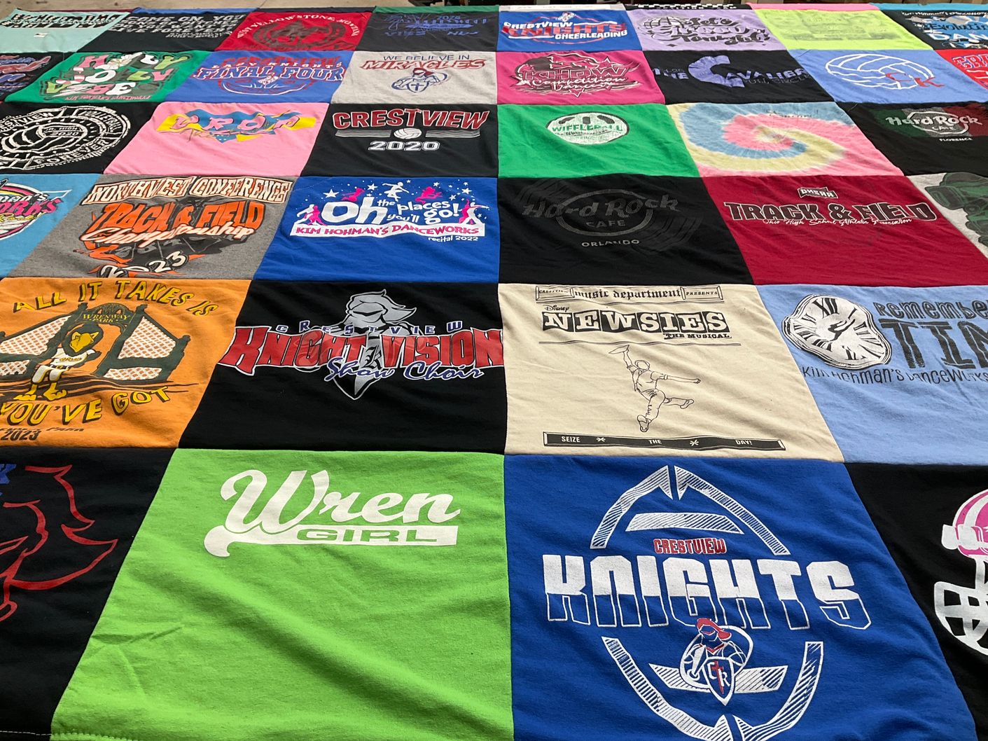 T-shirt quilt featuring crestview knights by Siobhan from OH