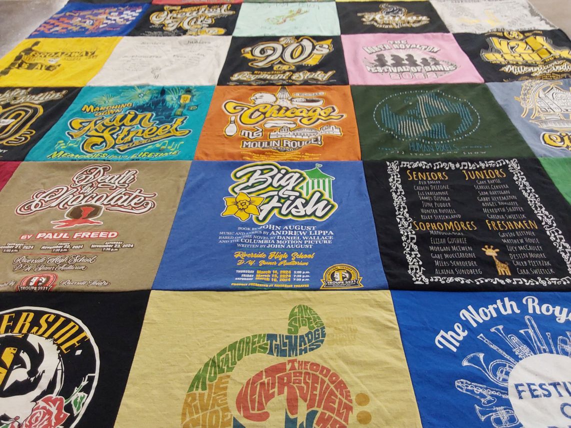 T-shirt quilt from riverside high school by Barbara from OH