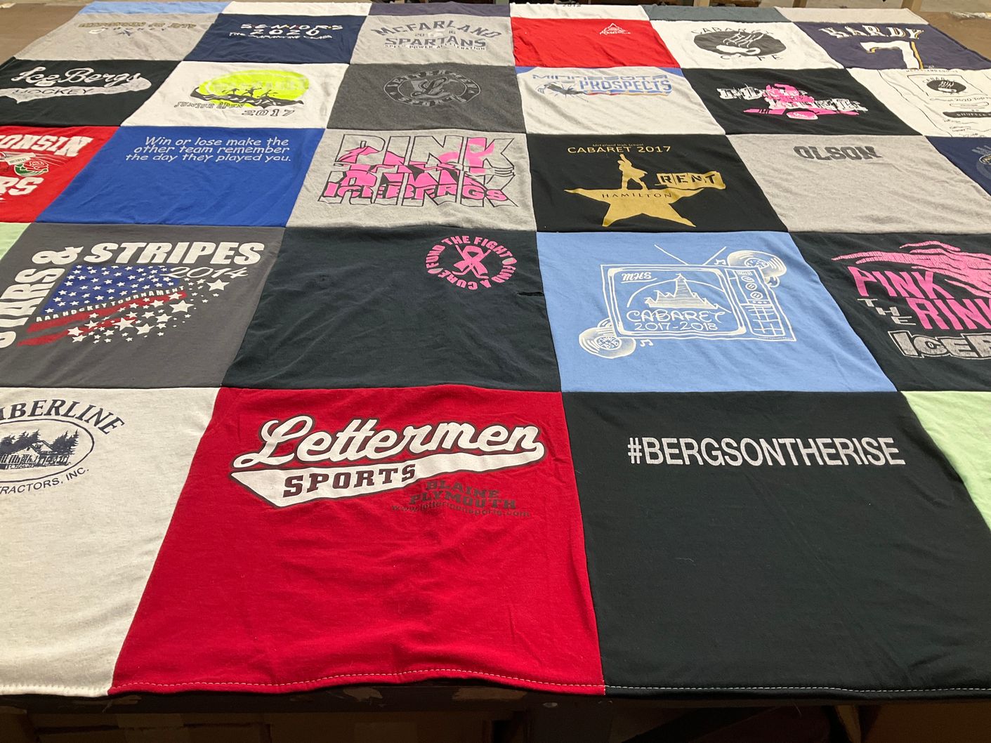 T-shirt quilt featuring mcfarland spartans by Aeryn from WI