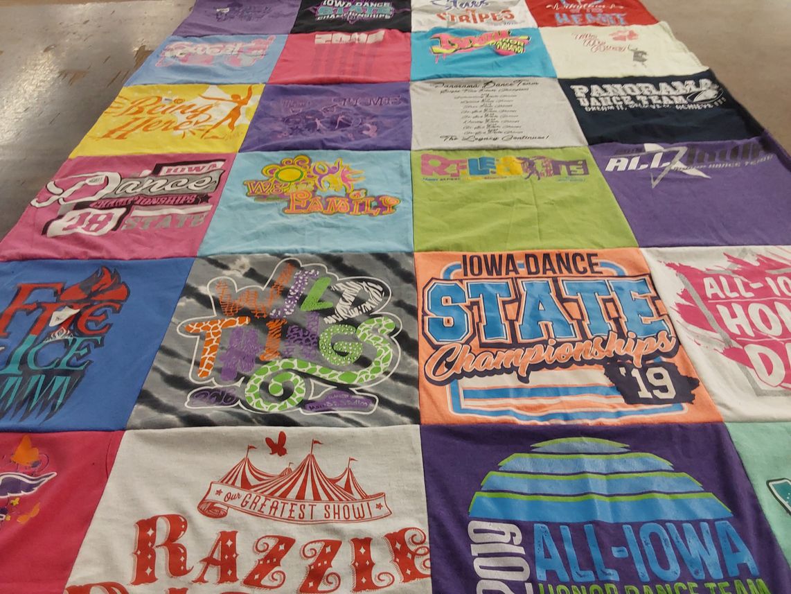 T-shirt quilt from iowa dance team by Deb from IA