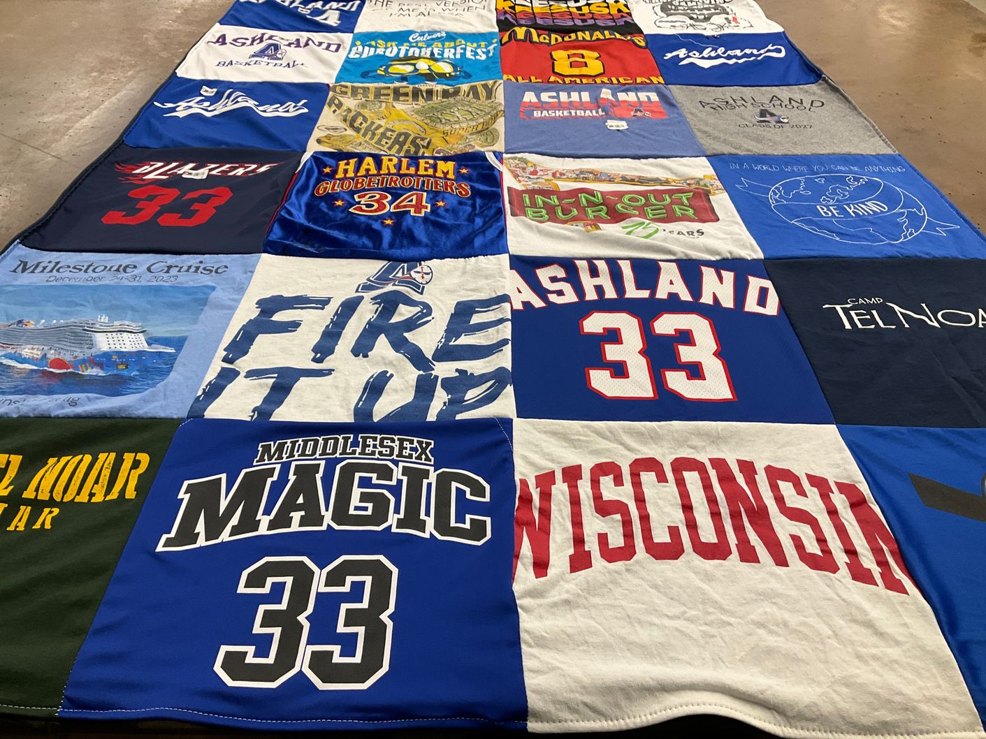 T-shirt quilt featuring ashland basketball, middlesex magic by Carolyn from MA