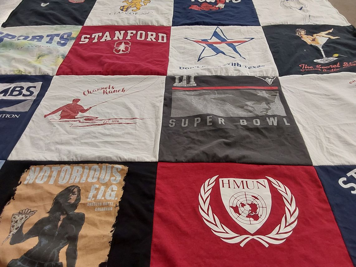 T-shirt quilt from stanford university by Carolyn from TX