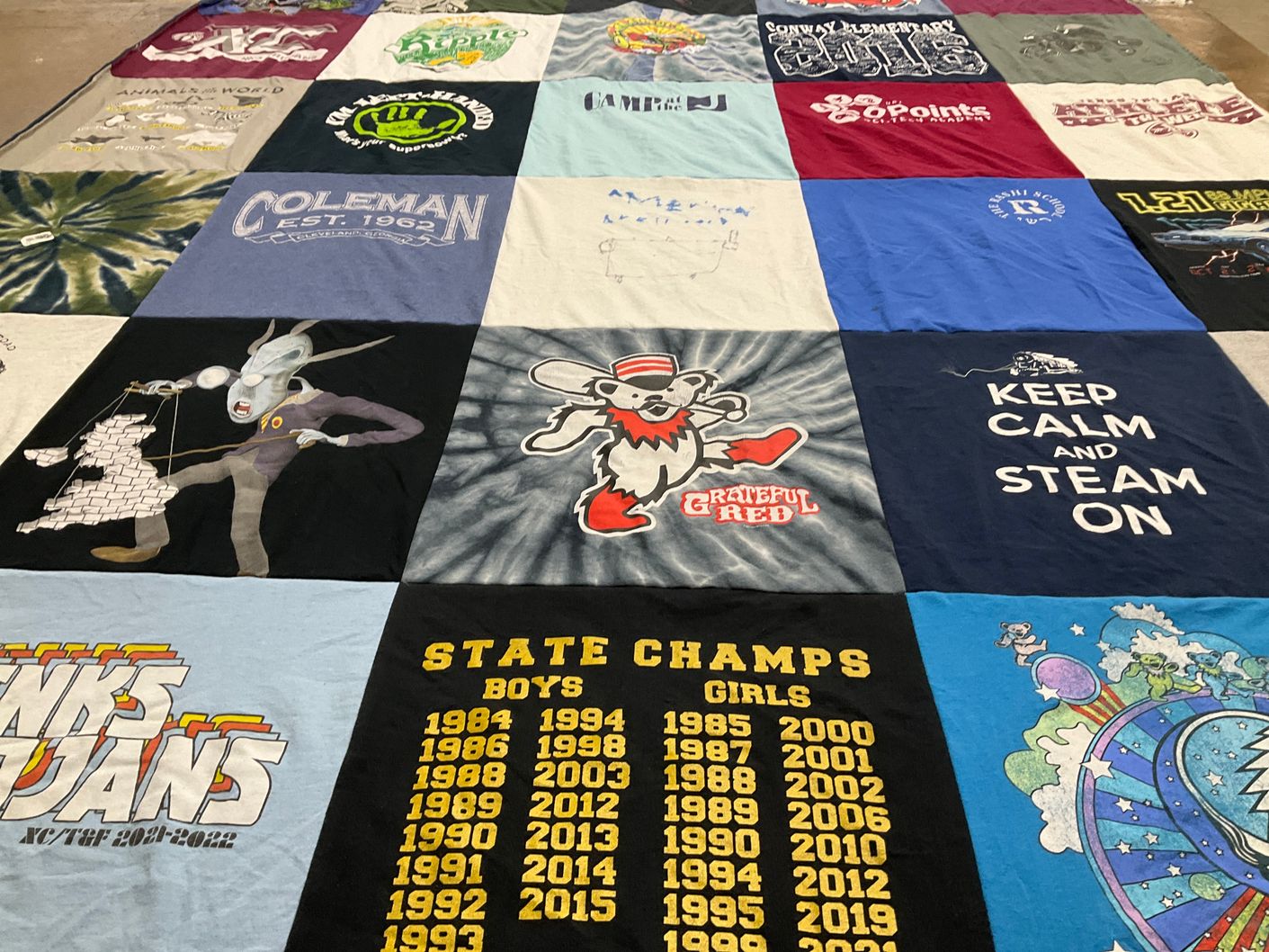 T-shirt quilt from coleman elementary school, conway elementary school by Laurie from OH