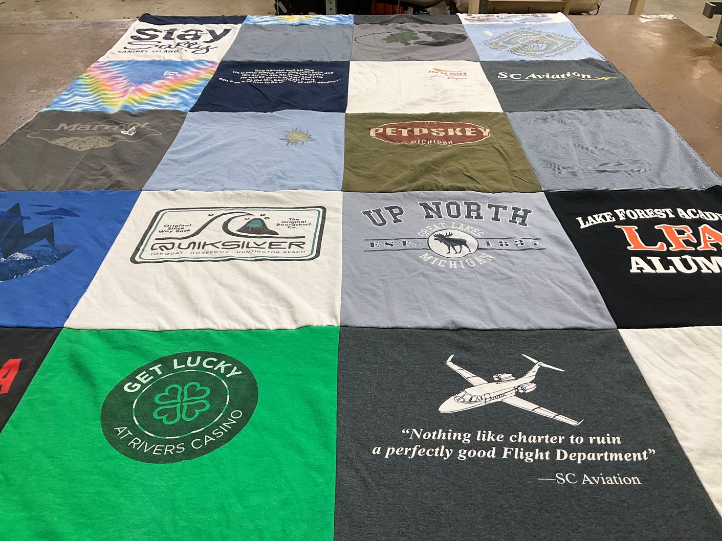 T-shirt quilt from lake forest academy by Maryellen from IL