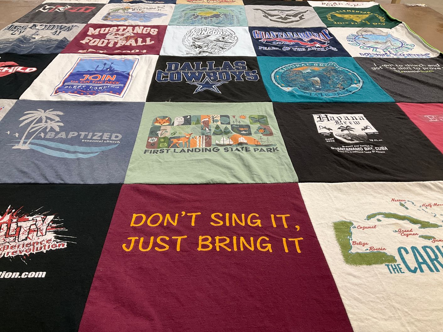 T-shirt quilt featuring dallas cowboys by DAPHYNE from VA