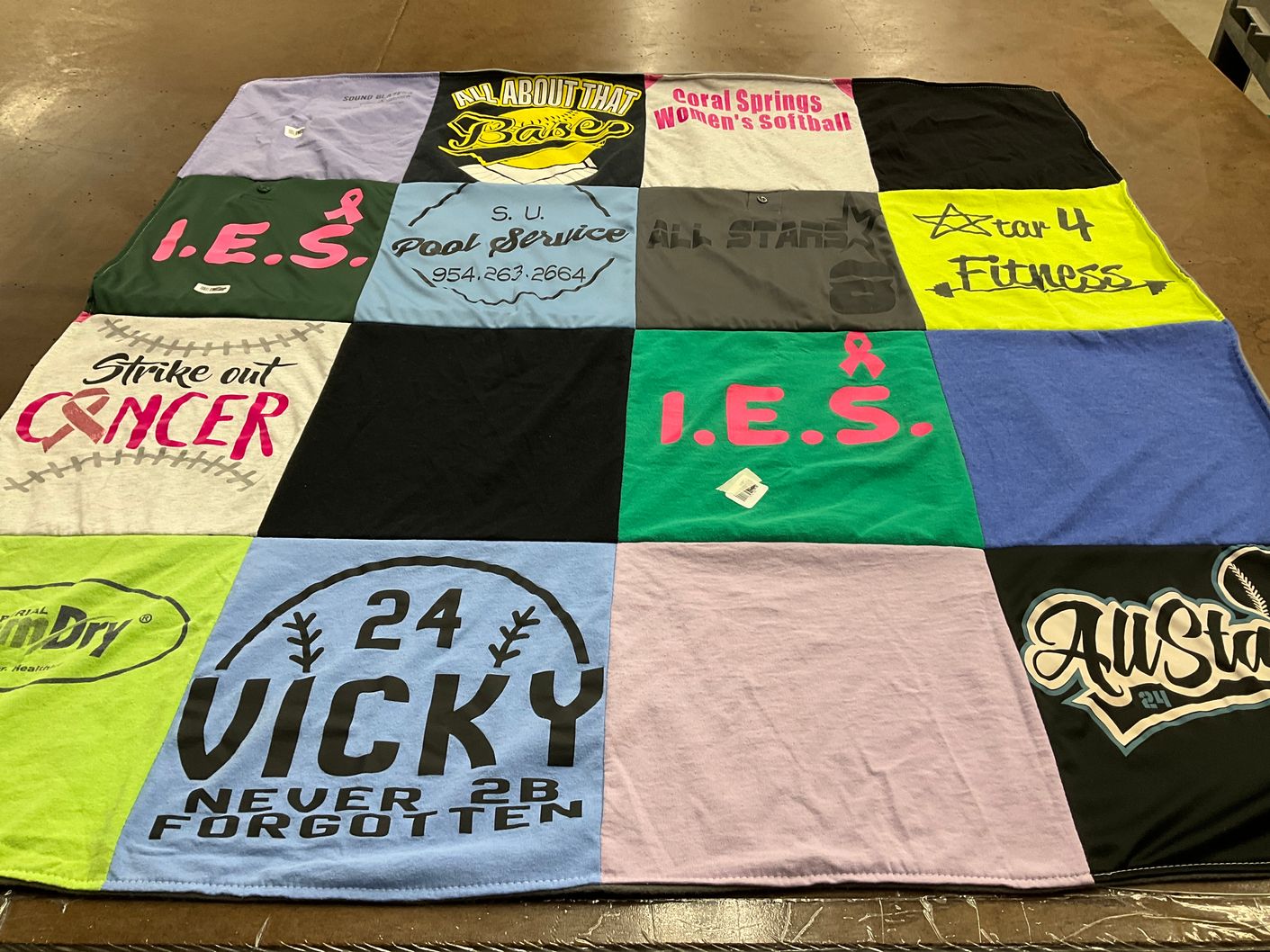 T-shirt quilt featuring coral springs women's softball by Patrick from FL