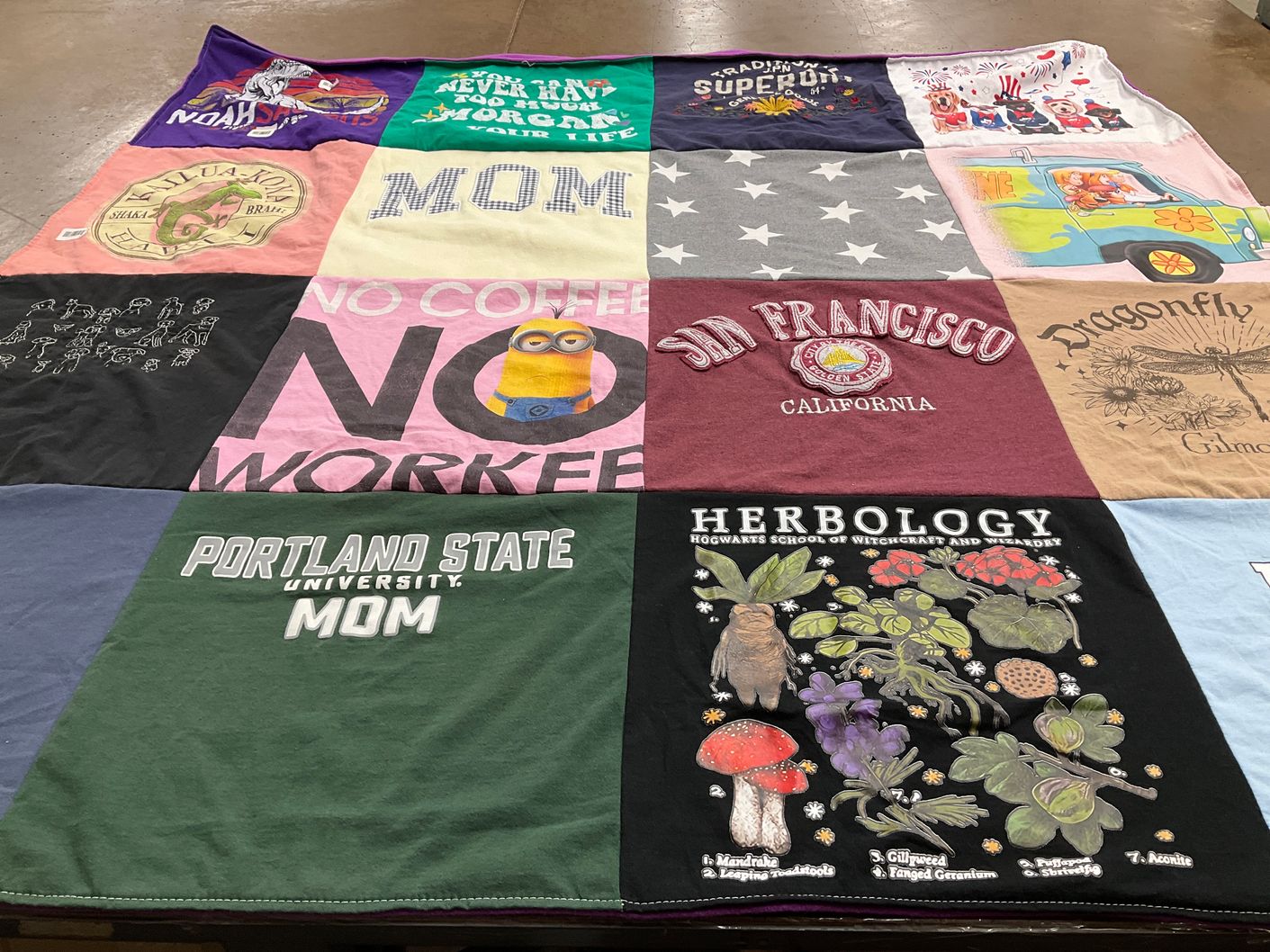 T-shirt quilt from portland state university by DeeAnn from OR
