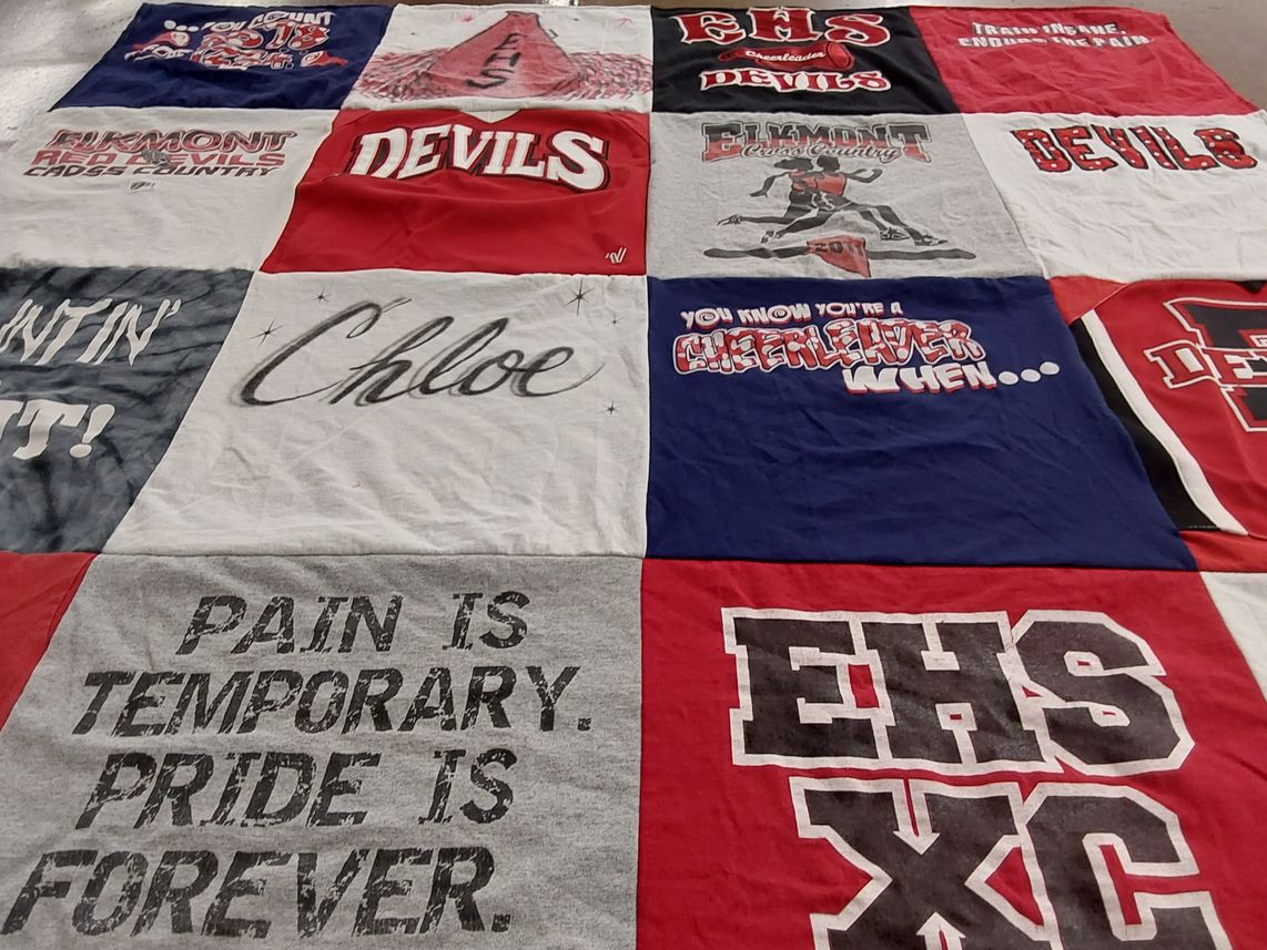 T-shirt quilt featuring elmott high school devils by Whitney from AL