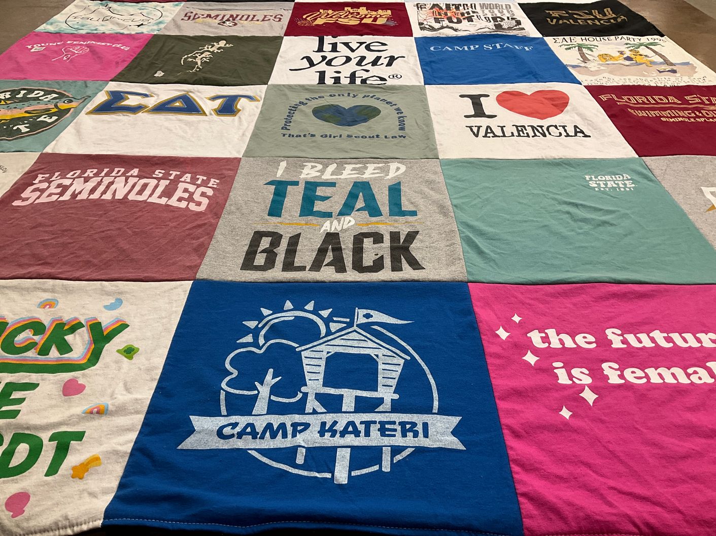 T-shirt quilt from florida state university by Sarah from FL