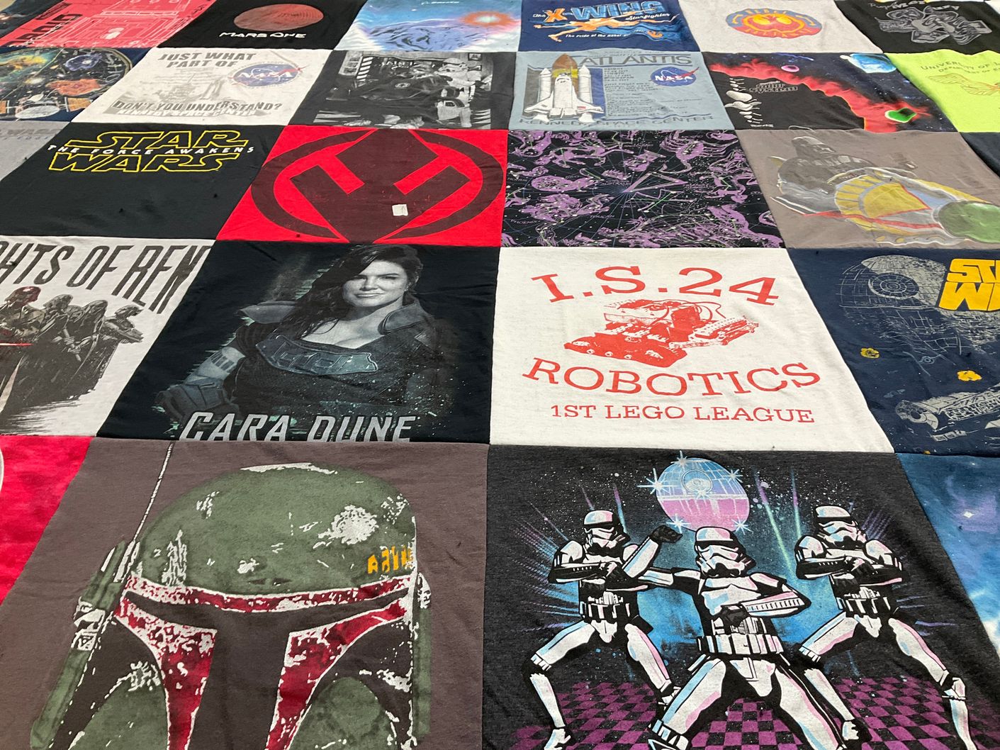 T-shirt quilt from is 24 middle school by Raymond from NY