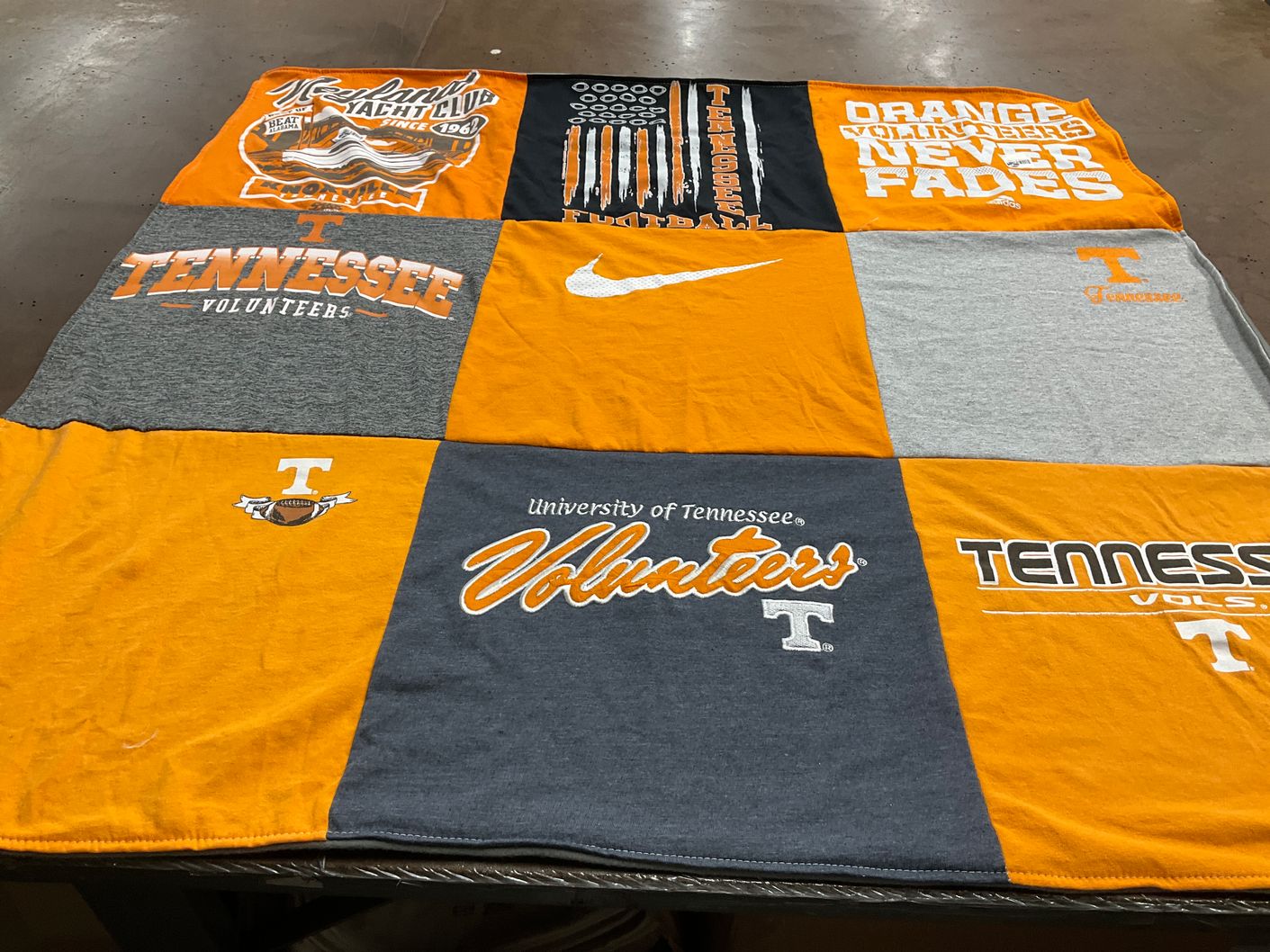 T-shirt quilt featuring university of tennessee volunteers by Elizabeth from MS