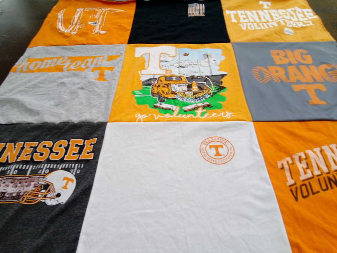 T-shirt quilt featuring tennessee volunteers by Elizabeth from MS