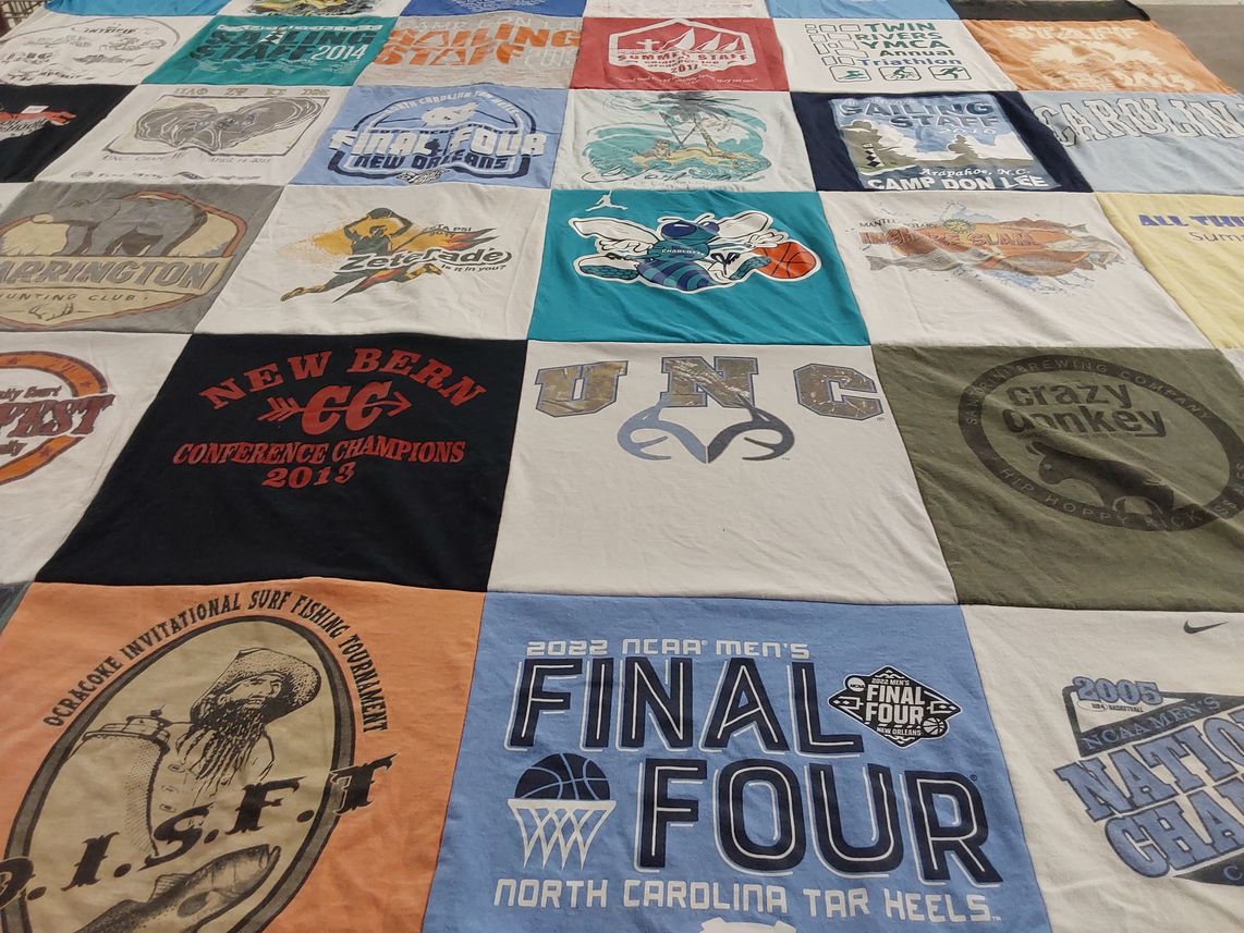 T-shirt quilt from university of north carolina by Kerrigan from NC
