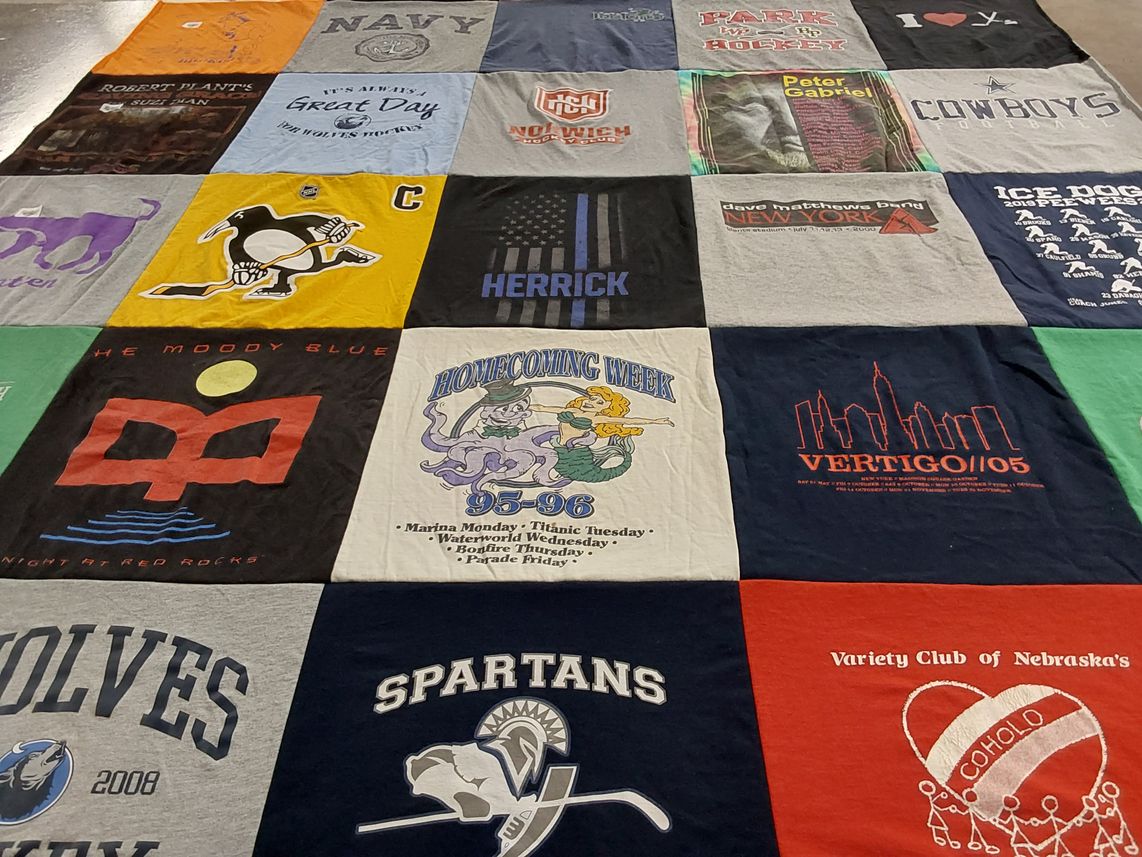 T-shirt quilt featuring spartan hockey by John from NJ