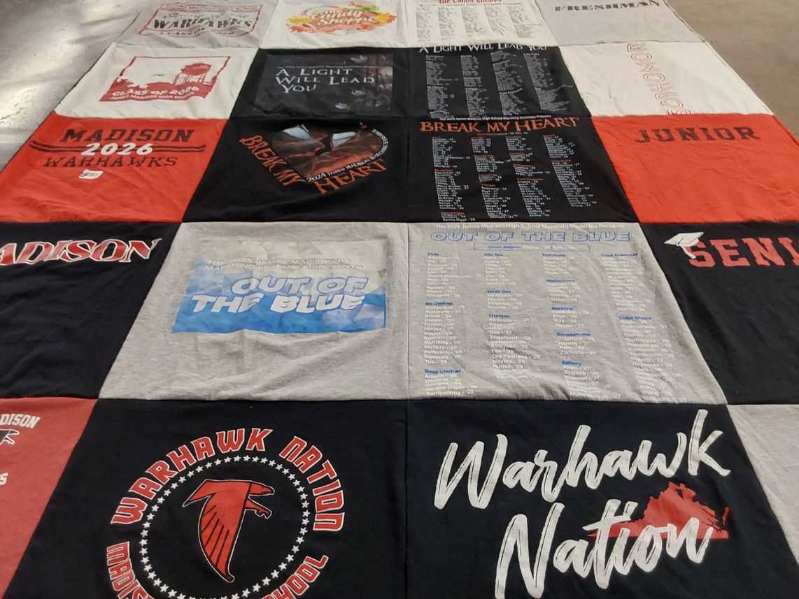 T-shirt quilt featuring madison warhawks by Teresa from VA