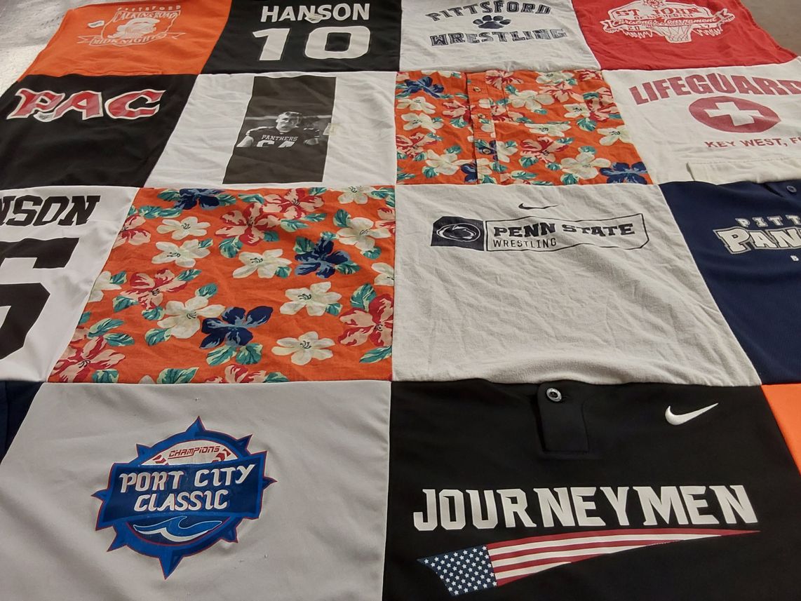 T-shirt quilt featuring pittsford panthers, journeymen wrestling by Julie from NY