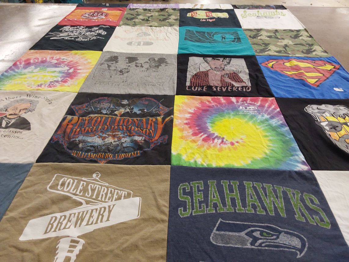 T-shirt quilt featuring seattle seahawks by Jo Ann from WA