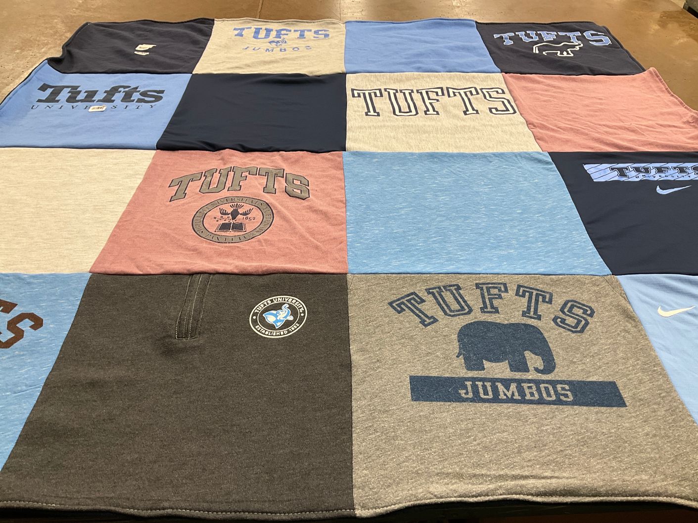 T-shirt quilt from tufts university by Donald from CT