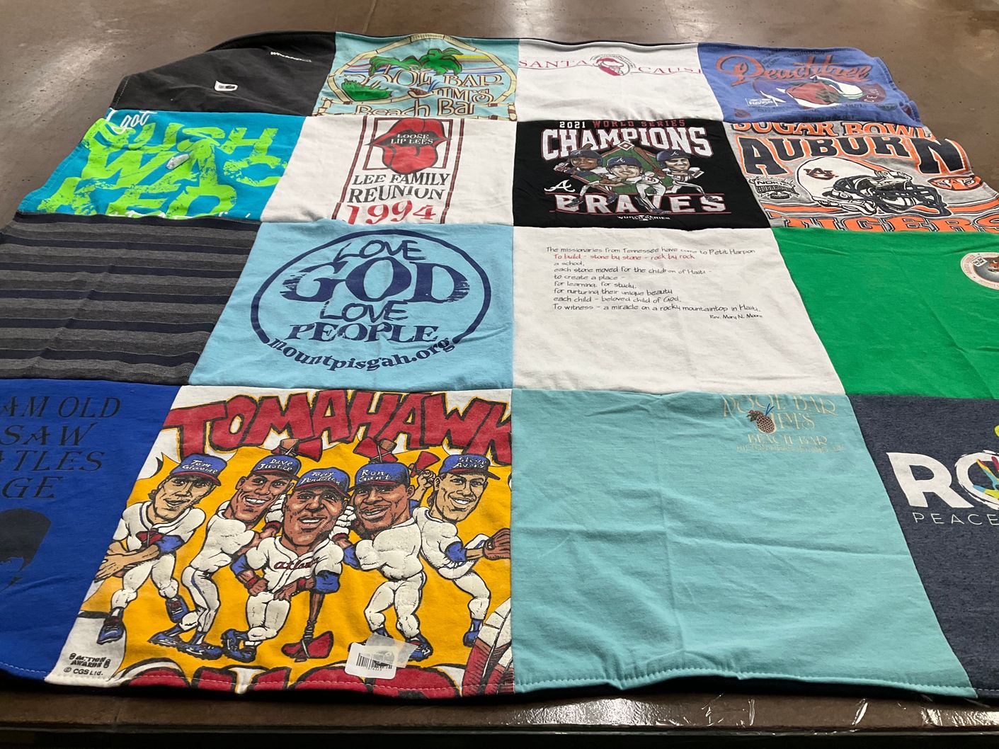 T-shirt quilt featuring auburn university, atlanta braves by KIMBERLY from GA