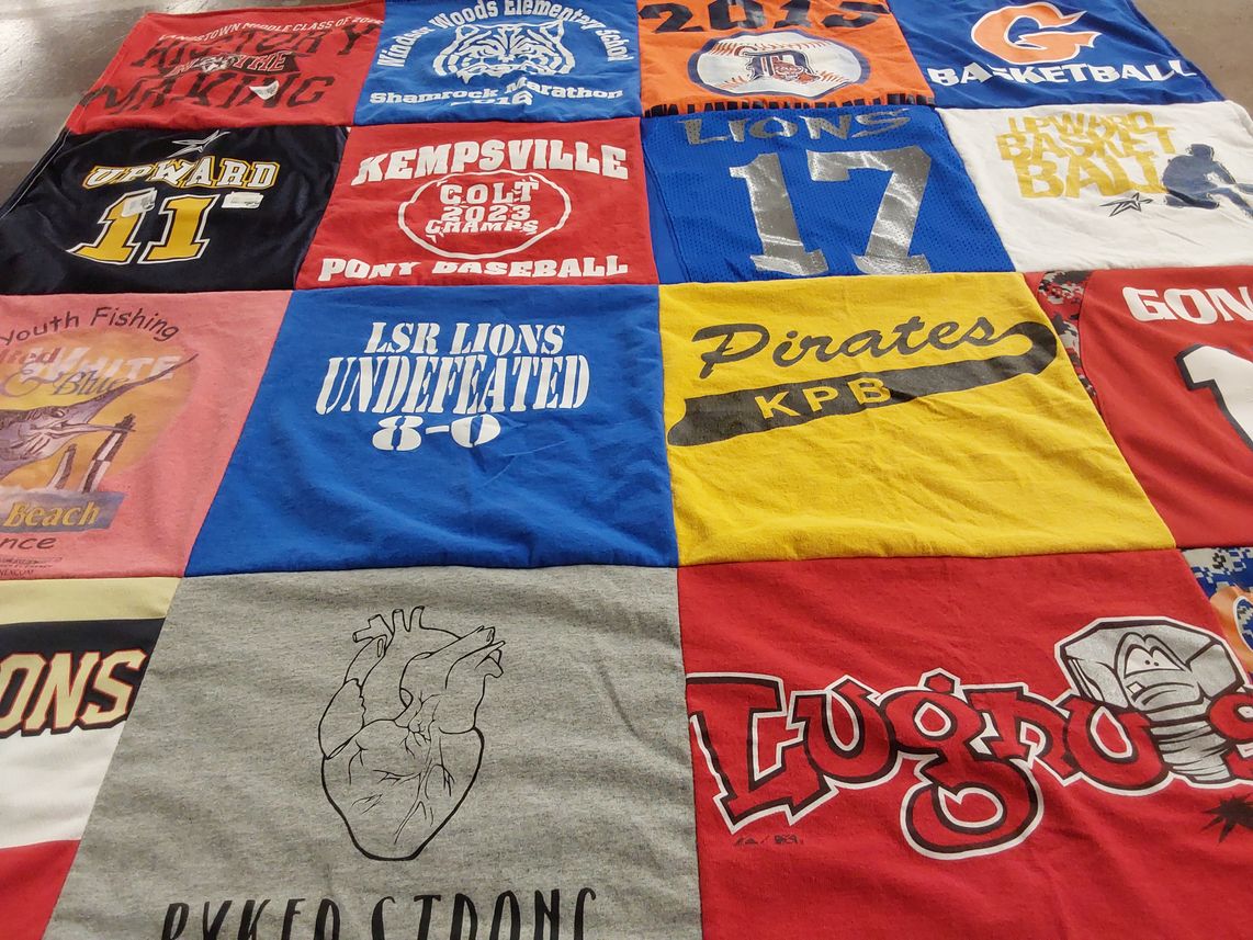 T-shirt quilt featuring lsr lions, upward basketball by Jennifer from VA