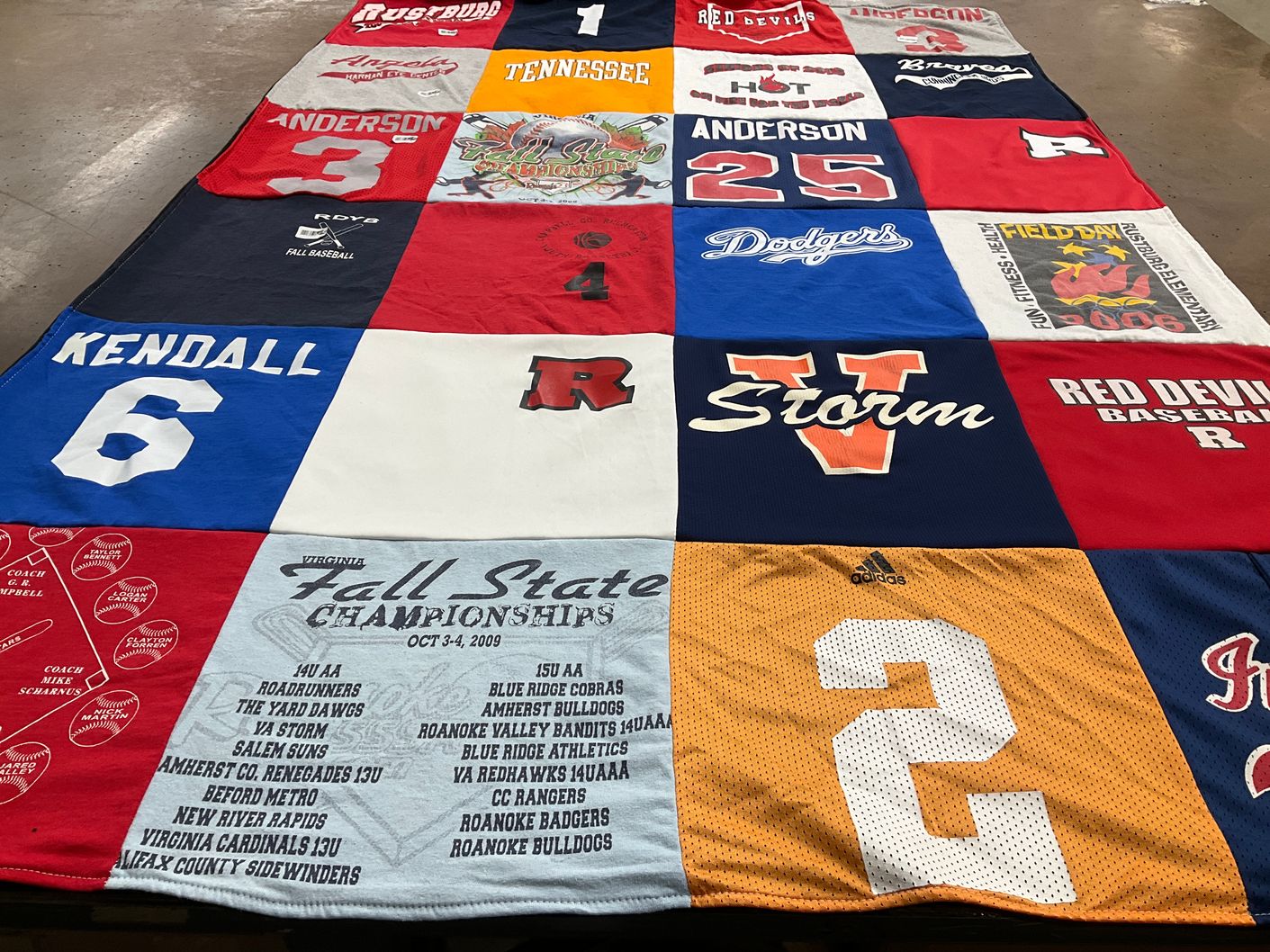 T-shirt quilt featuring rustburg high school, roanoke valley bandits by Beth from VA