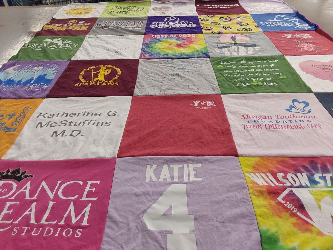 T-shirt quilt featuring spartan, startans by Maureen from OH