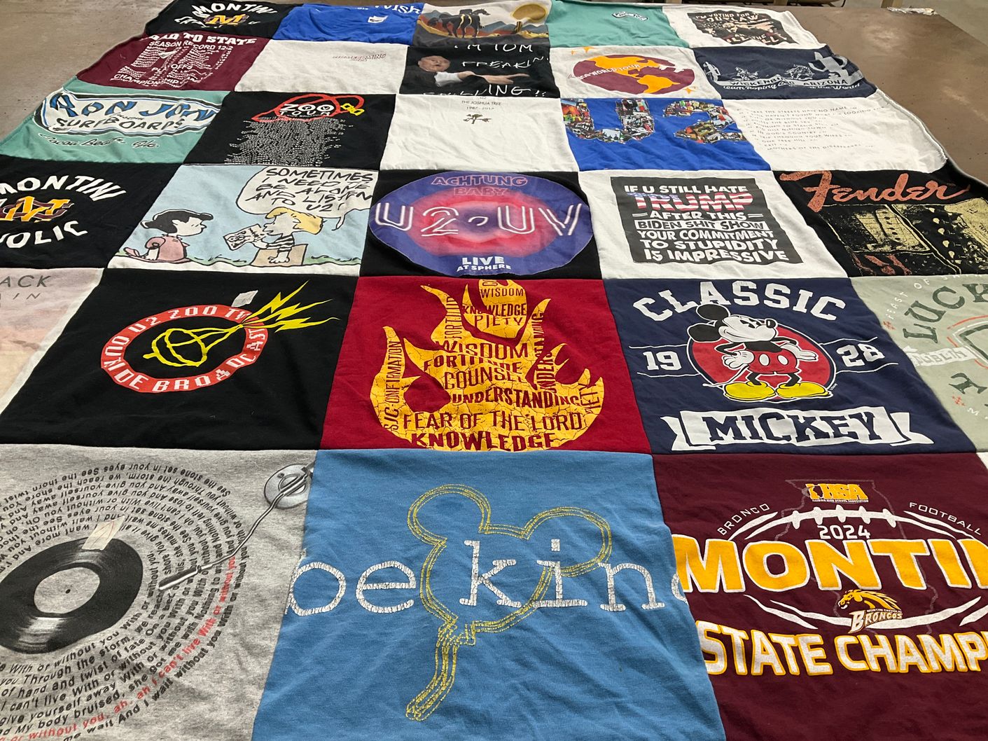 T-shirt quilt featuring bronco football by Jamie from IL