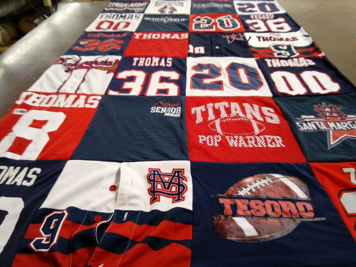 T-shirt quilt featuring tesoro high school football, titans football by Sunny from CA