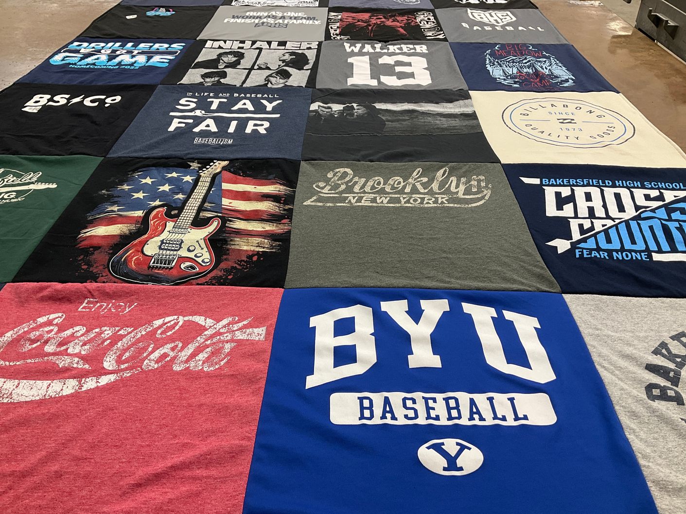 T-shirt quilt featuring byu baseball by Teasha from CA