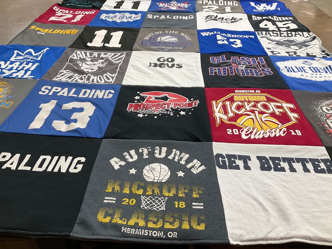 T-shirt quilt featuring hermiston high school by Marie from WA