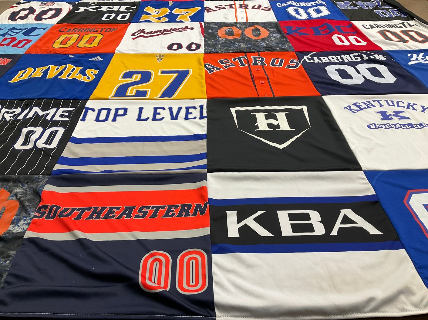 T-shirt quilt from southeastern university by Megan from KY