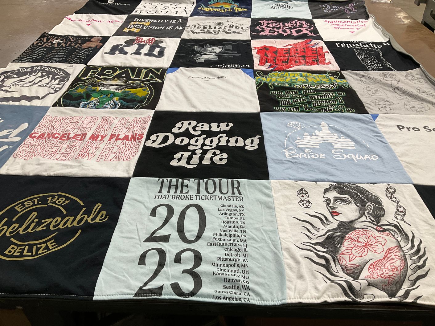 T-shirt quilt with music, events themes by Michelle from VA