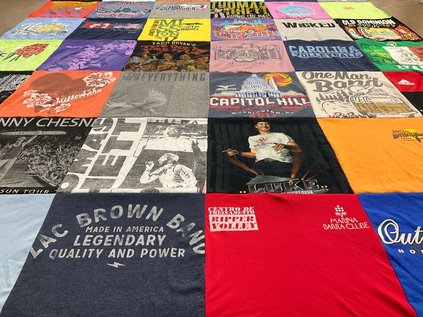 T-shirt quilt from carolina college, brown university by Kathleen from NY
