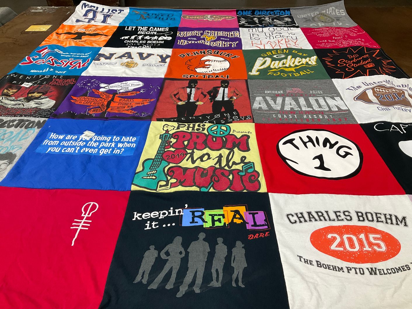 T-shirt quilt featuring green bay packers by Katheen from PA