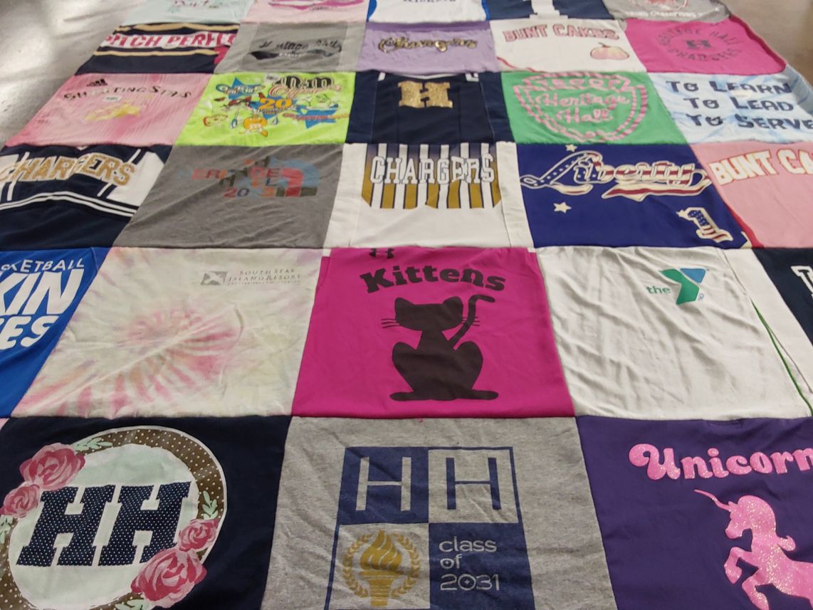 T-shirt quilt from heritage hall, charpers by leslie from OK